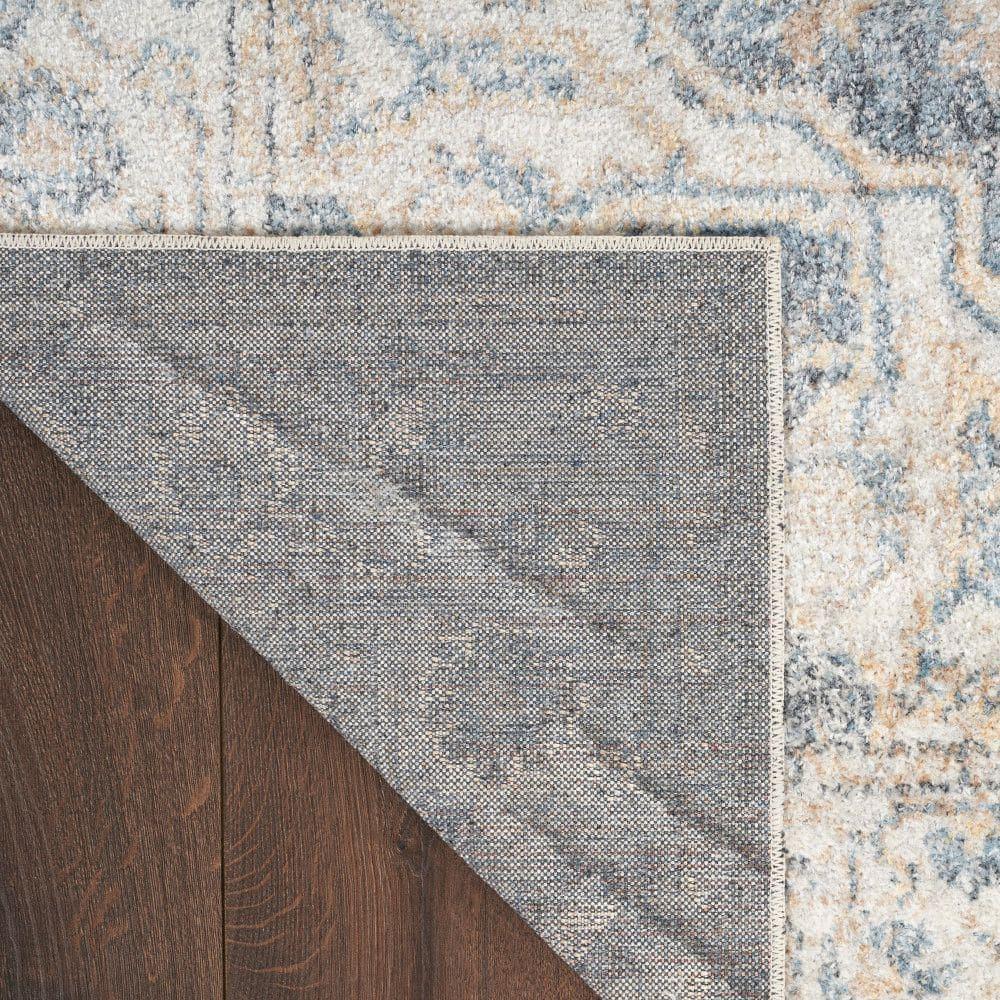 Nourison Astra Machine Washable Vintage Medallion Indoor Rug Grey/Blue 4' x 6'