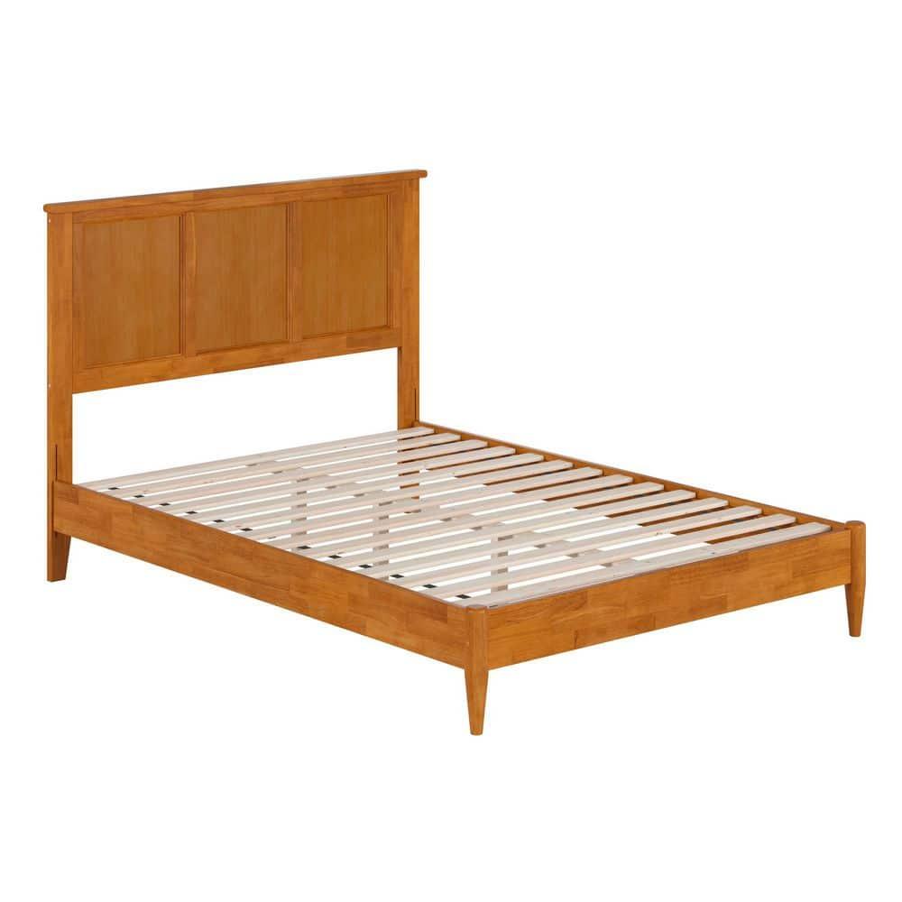 AFI Charlotte Full Solid Wood Low Profile Platform Bed, Light Toffee