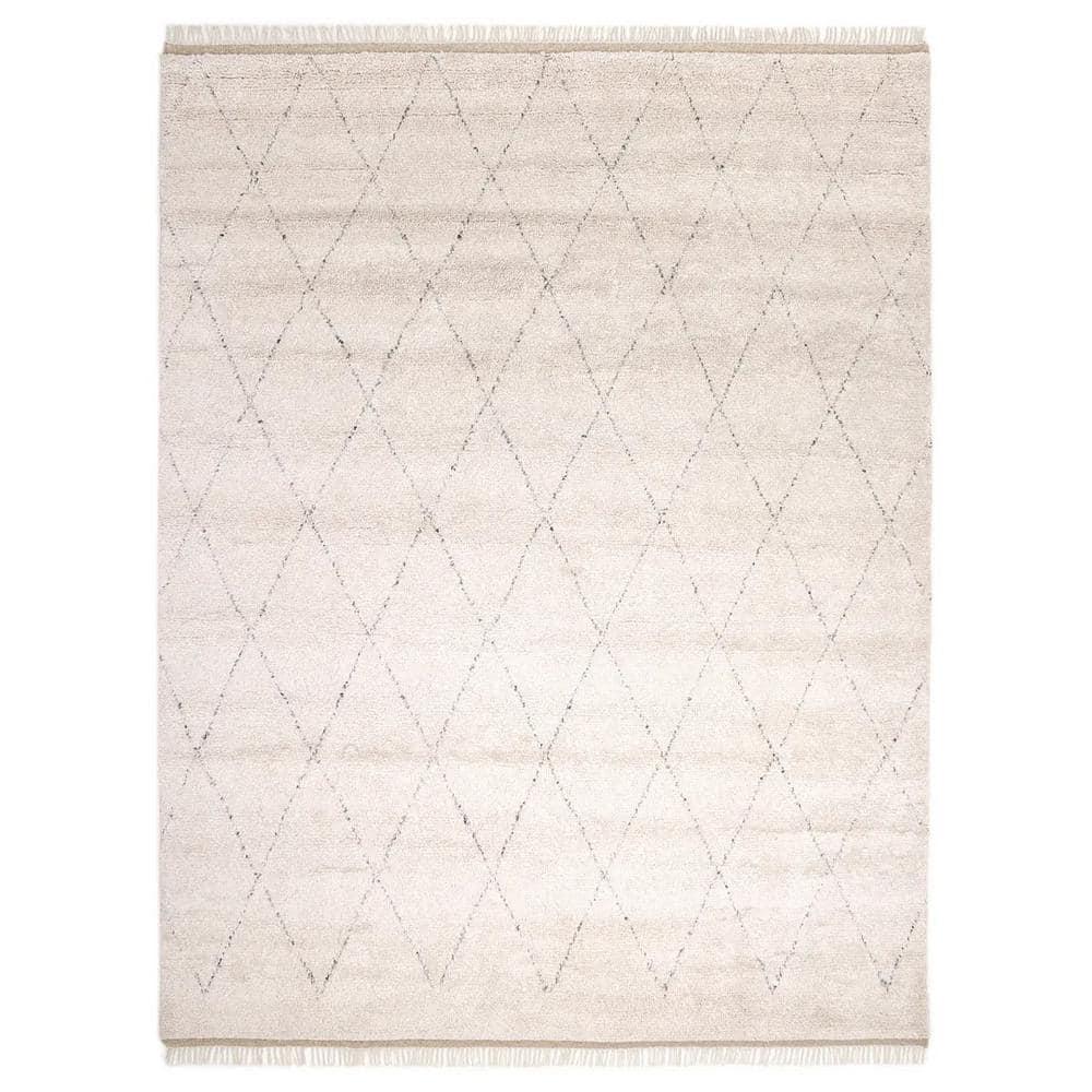 Ferra Hand-Knotted Wool-Blend Moroccan Style Shag Rug - 10' x 14'