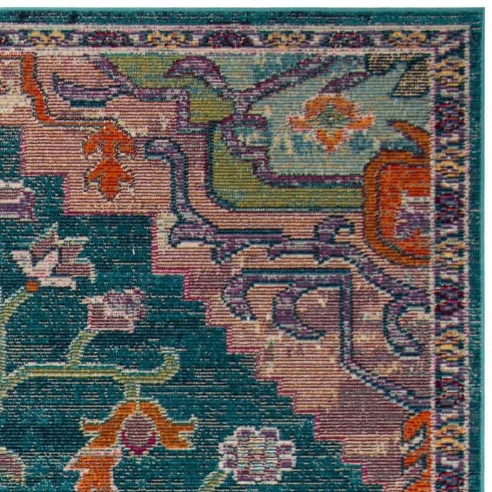 Crystal CRS501 Loomed Indoor Area Rug - Teal/Rose - 8'x10' - Safavieh