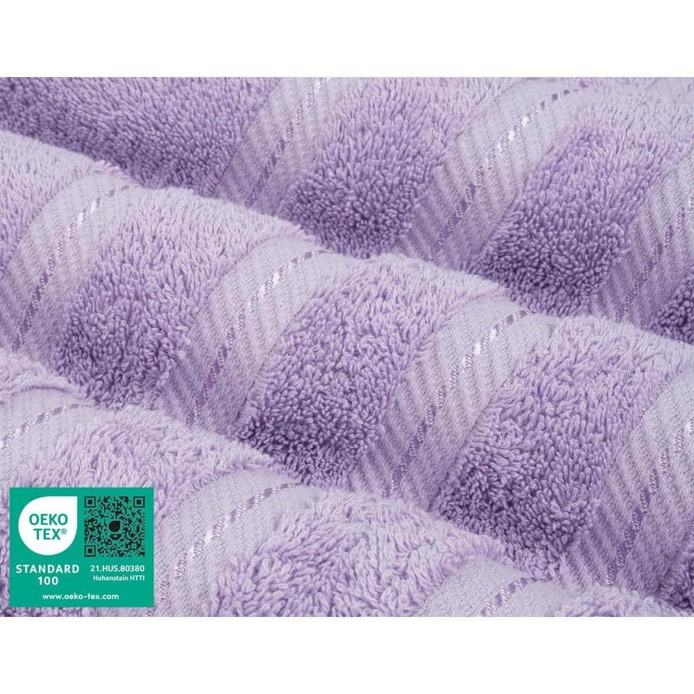 American Soft Linen 6 Piece Towel Set, 100% Cotton Bath Towels for Bathroom, Lilac