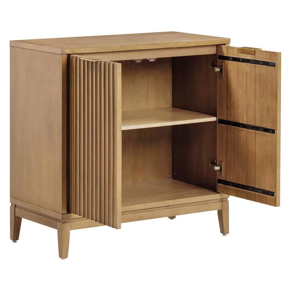 Nathan James Jasper Boho Wooden Storage Cabinet with Doors, Wood Sideboard or Living Room Storage Cabinet, Modern Accent Cabinet, Light Brown