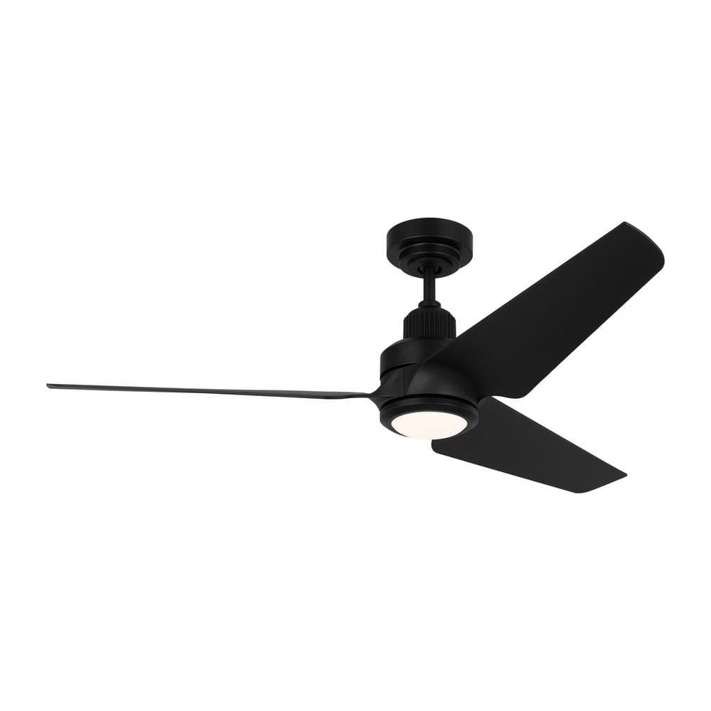 Midnight Black Smart LED Ceiling Fan with Frosted Acrylic Lens