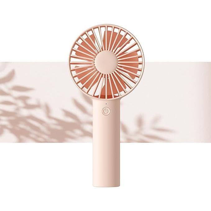 JISULIFE Handheld Fan, Portrable Mini Fan with 3 Speed, USB Rechargeable Personal Fan Battery Operated for Outdoor, Office, Travel -Pink
