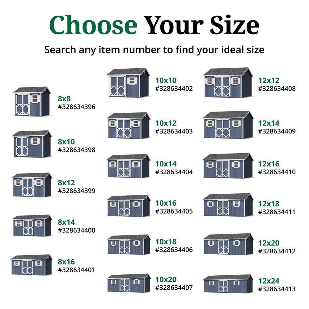 Little Cottage Co. 12x12 Classic Workshop Shed with Operable Windows and Floor, Outdoor Wood Storage Do-It-Yourself Precut Kit