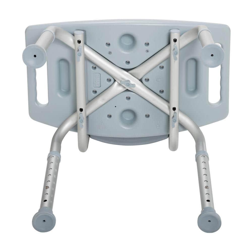 Drive Medical Bathroom Safety Shower Tub Bench Chair with Back, Gray