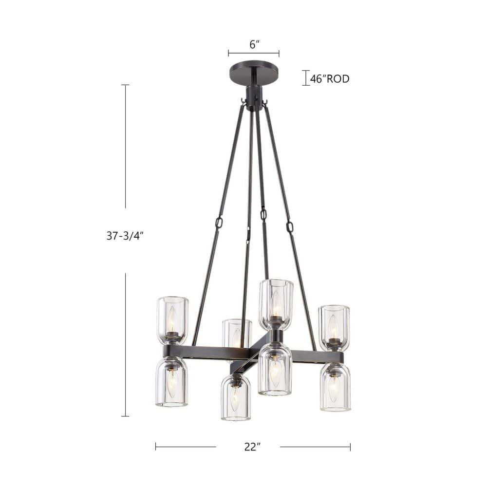 Lucian 8 - Light Modern Linear Chandelier