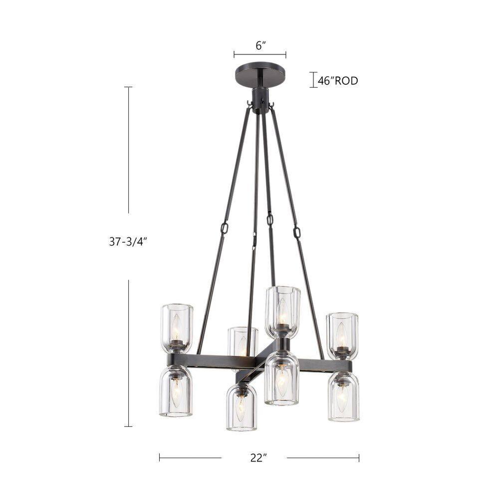 Lucian 8 - Light Modern Linear Chandelier