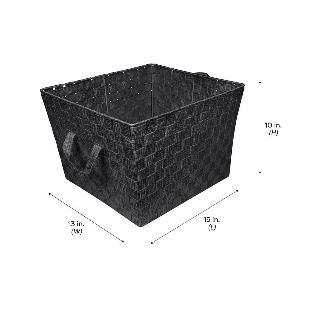 Simplify Large Woven Fabric Storage Basket in Black