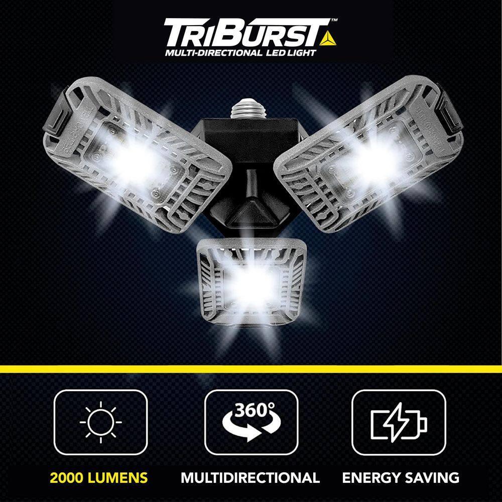 Bell + Howell Bell+Howell Triburst Multi-Directional 2000 Lumens Light, Screws Onto Any Standard Light Socket