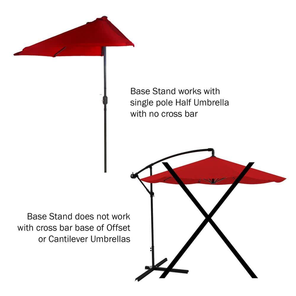 Pure Garden 34lb Fillable Half Round Umbrella Base for Patios and Balconies