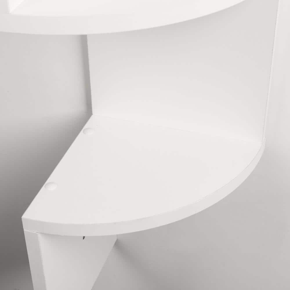 Danya B. 48.5" x 7.7" Corner Zig Zag Decorative Wall Shelf White: Modern Laminated MDF, 5-Tier Storage
