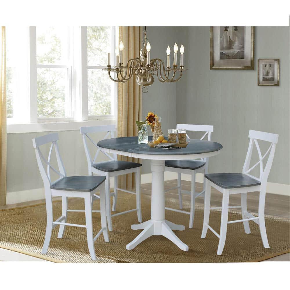 24&#34; X Back Counter Height Barstool Barstool White - International Concepts