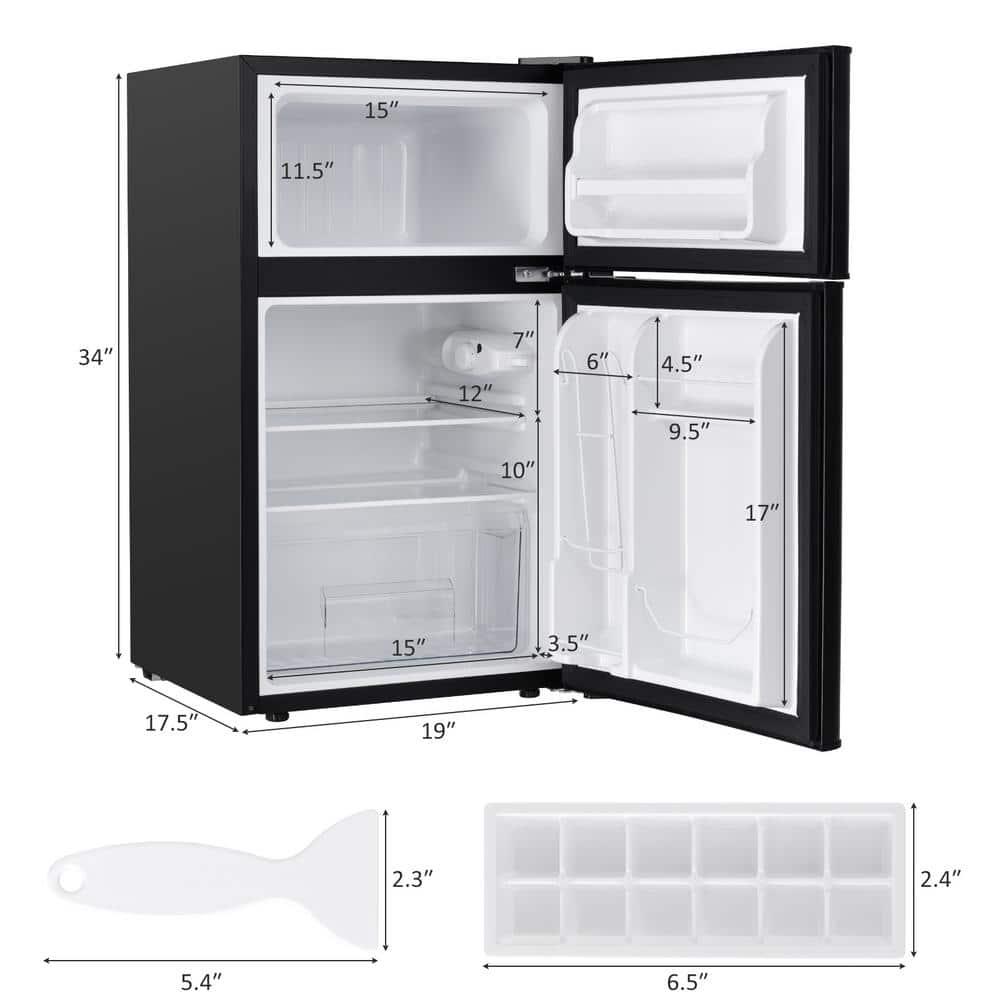 FORCLOVER FORCLOVER 3.2 Cubic Feet Freestanding Mini Fridge with Freezer