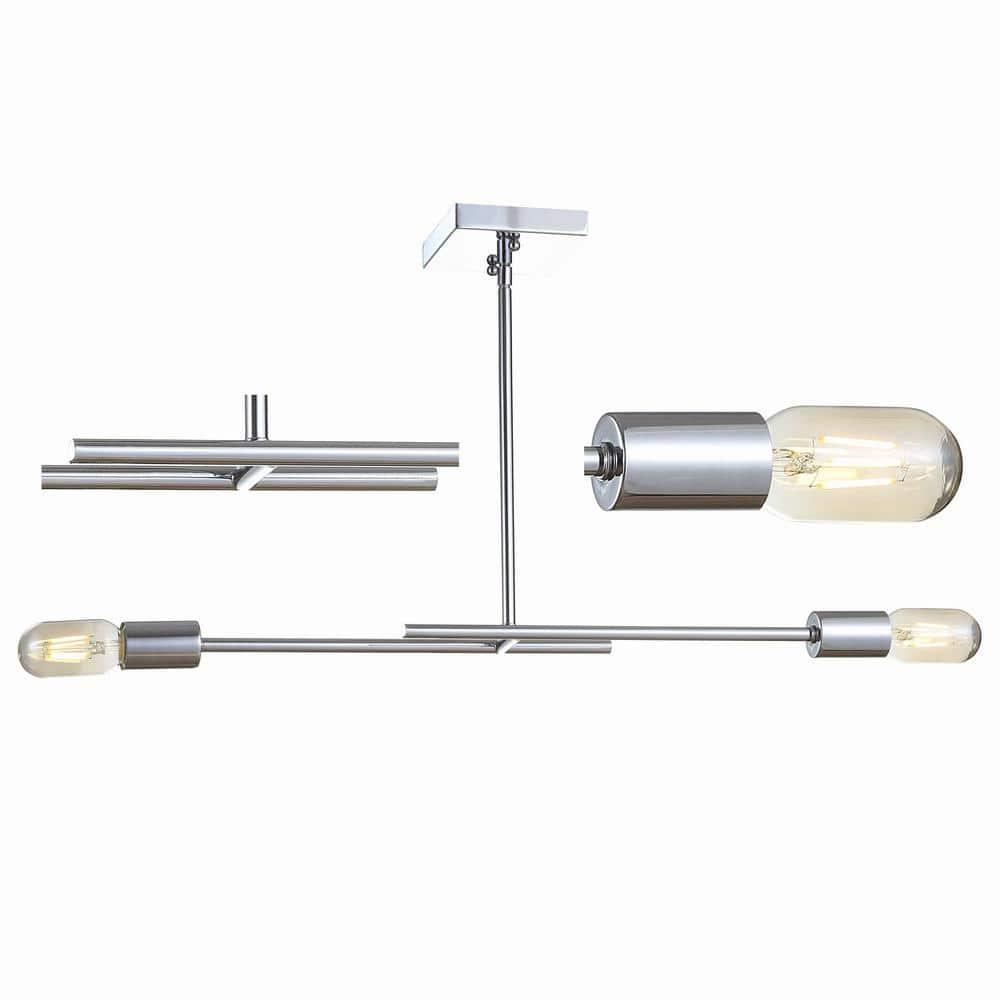 Turing 30.5" Adjustable Metal LED Linear Pendant, Chrome