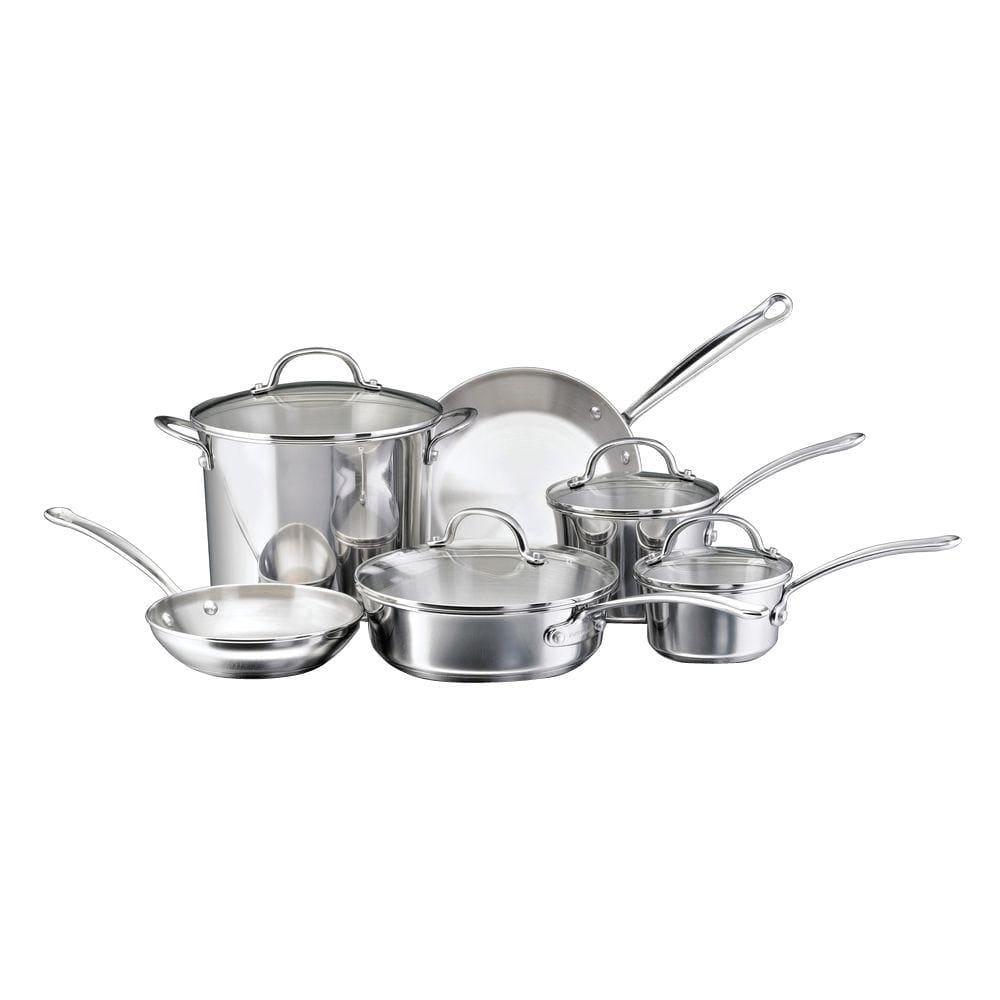 Farberware Farberware Millennium Stainless Steel Cookware Pots and Pans Set, 10 Piece, Silver