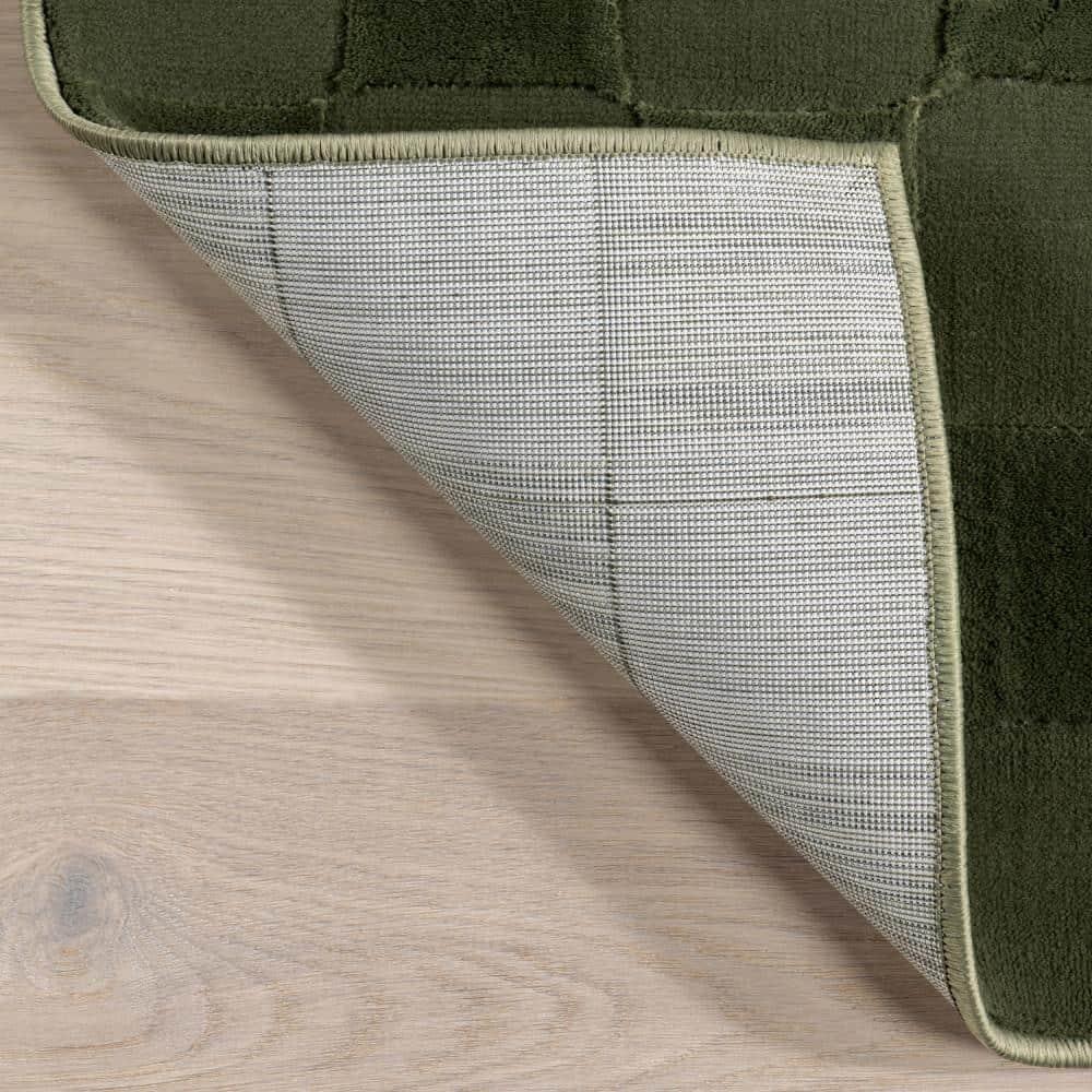 Nuloom Alaiya Checkered Pet Friendly Textured Machine Washable Area Rug, 3' x 5', Green