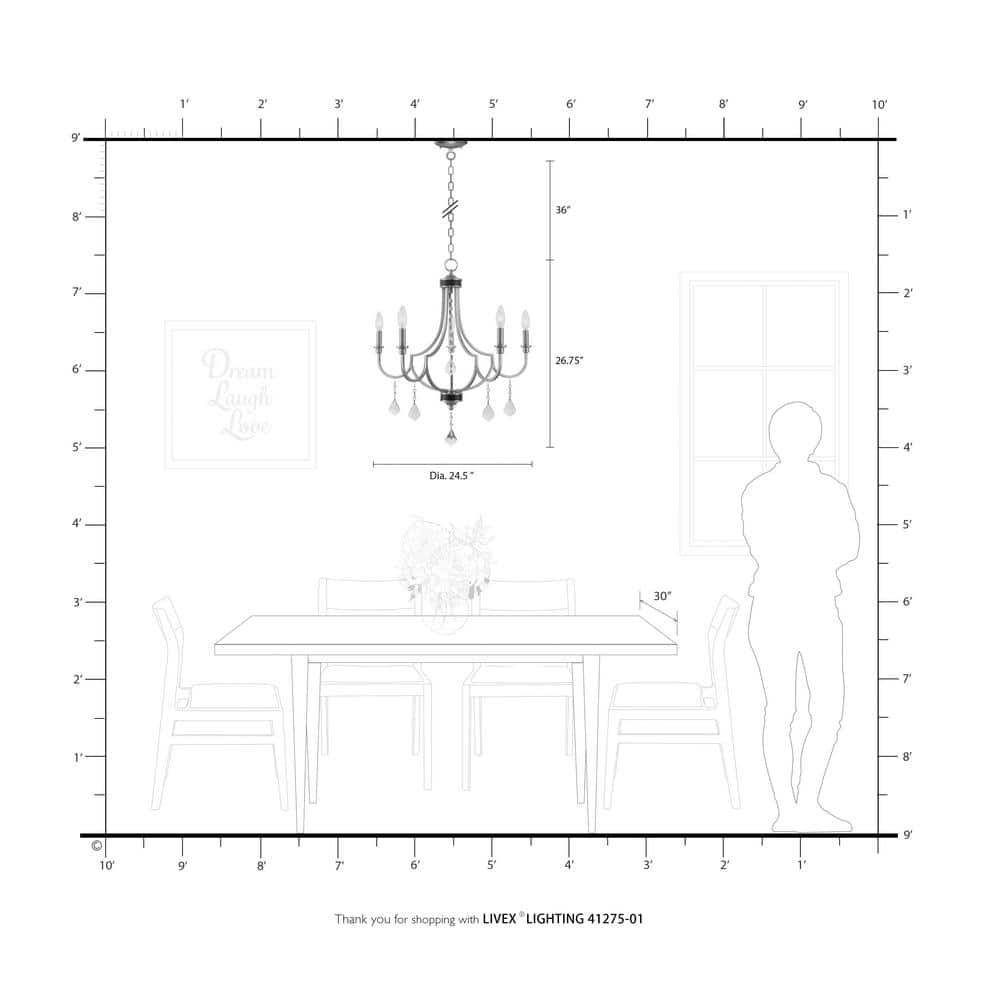 Dedric 5 - Light Dimmable Classic / Traditional Chandelier