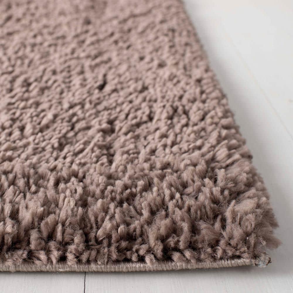 SAFAVIEH August Carlene Solid Plush Shag Area Rug, Taupe, 9' x 12'