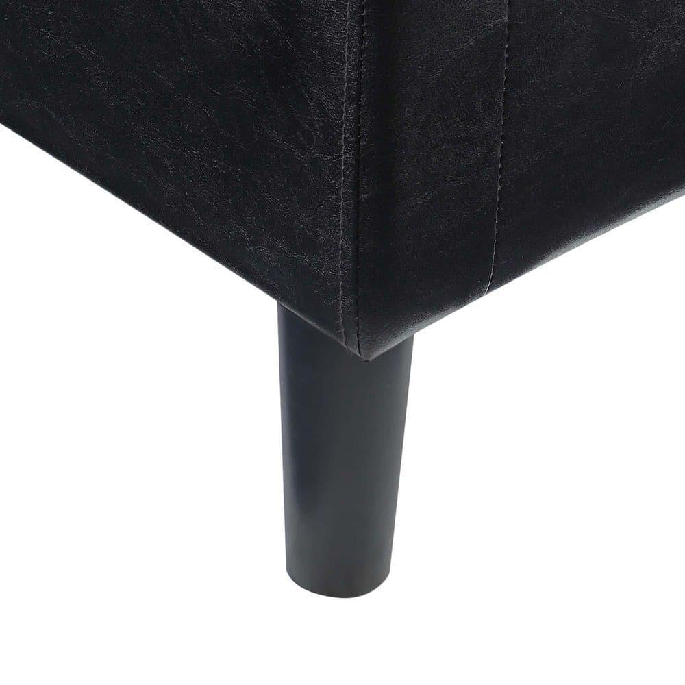 Convenience Concepts Take a Seat Churchill Accent Chair with Ottoman, Black Vegan Leather