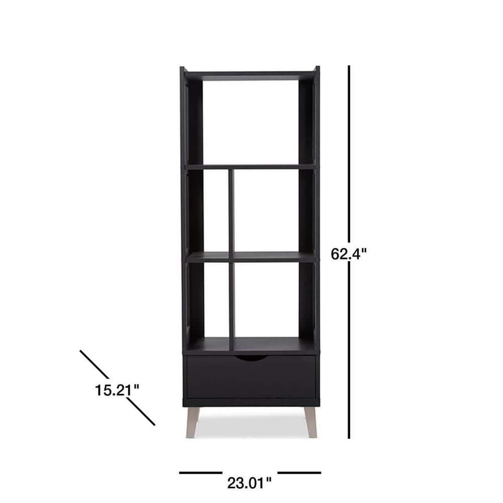 Baxton Studio Kalien Bookcase in Espresso