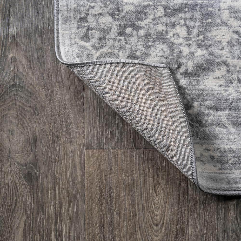 8' X 10' Modern Persian Vintage Moroccan Medallion Area Rug, Light Gray - JONATHAN Y