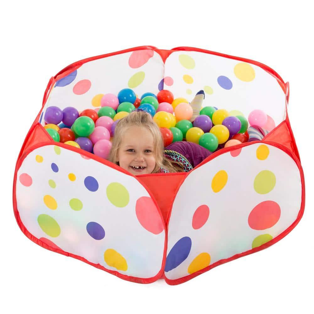 Colorful Six-Sided Pop-Up Ball Pit Tent with 200 Balls