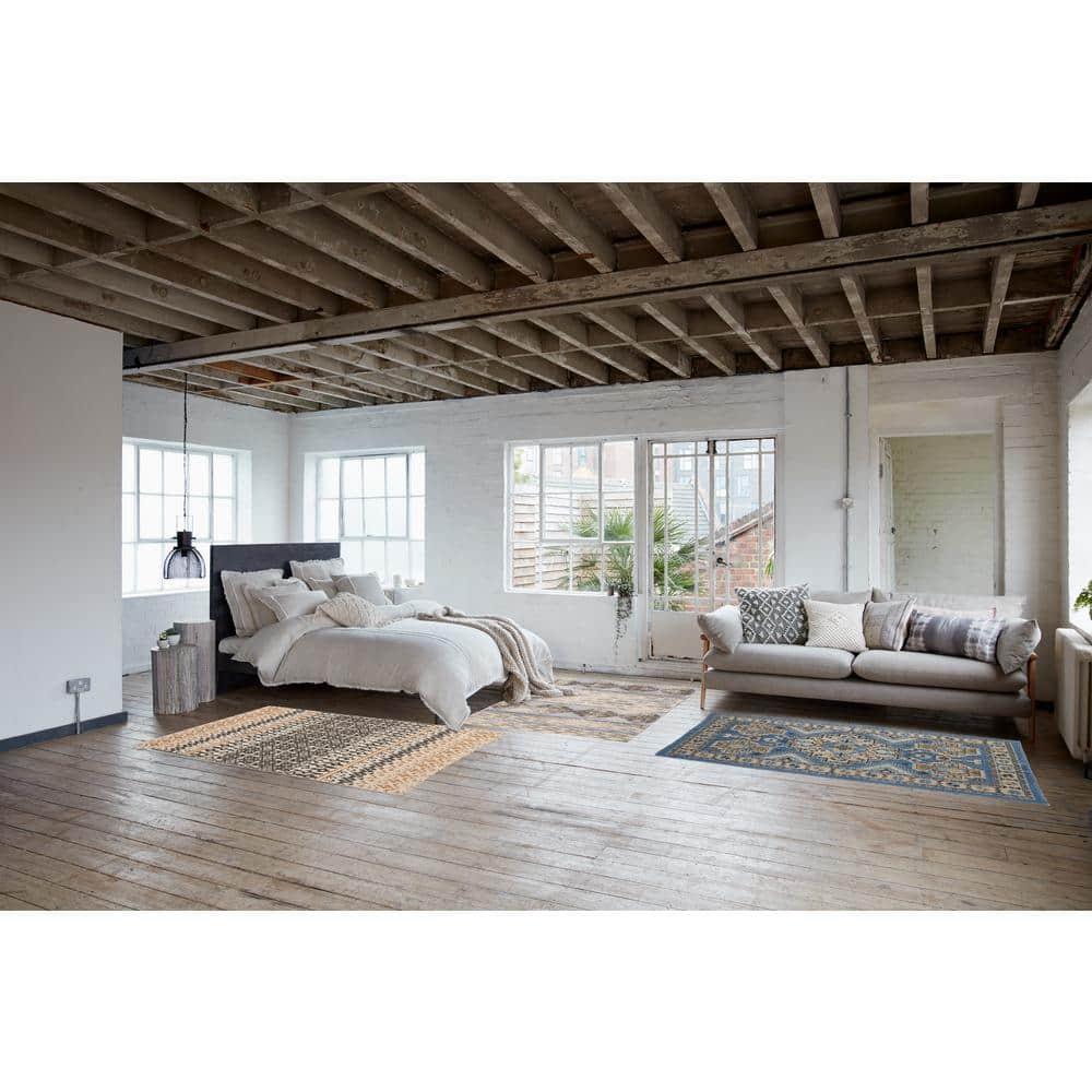 French Connection French Connection Oriental Flatweave Cotton Blue Area Rug
