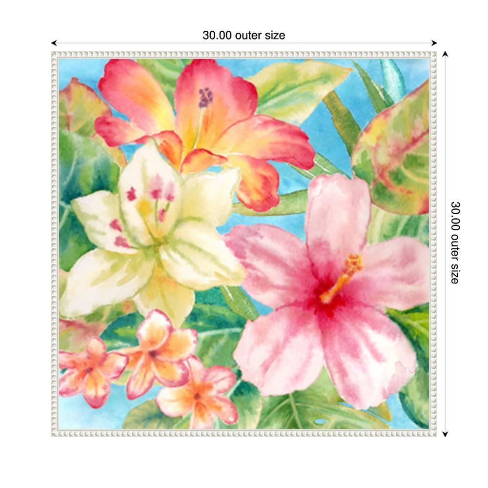 Amanti Art 30"x30" Tropical Island Florals by Cynthia Coulter Framed Canvas Wall Art Print