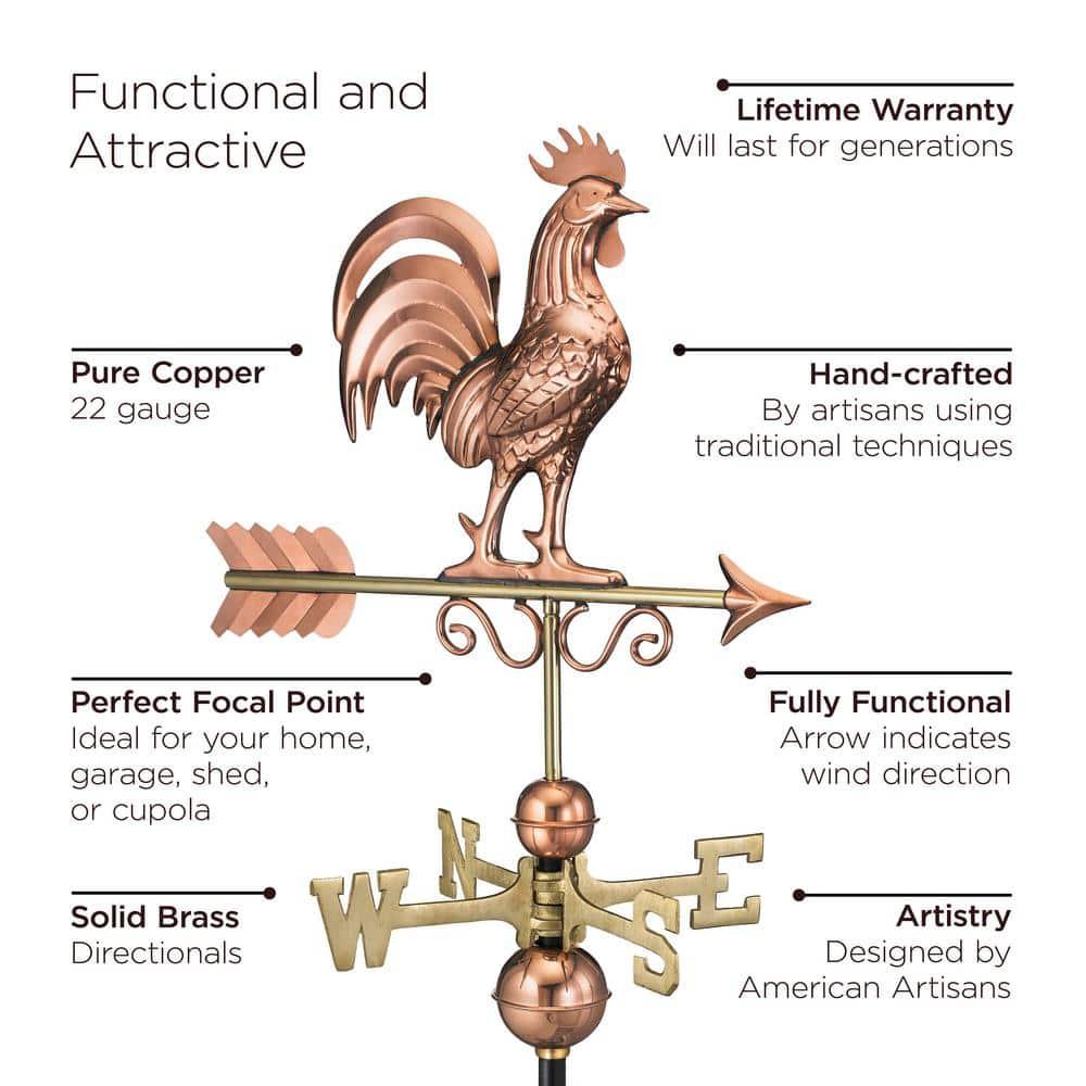 Good Directions Manchester Rooster Cupola & Weathervane Set