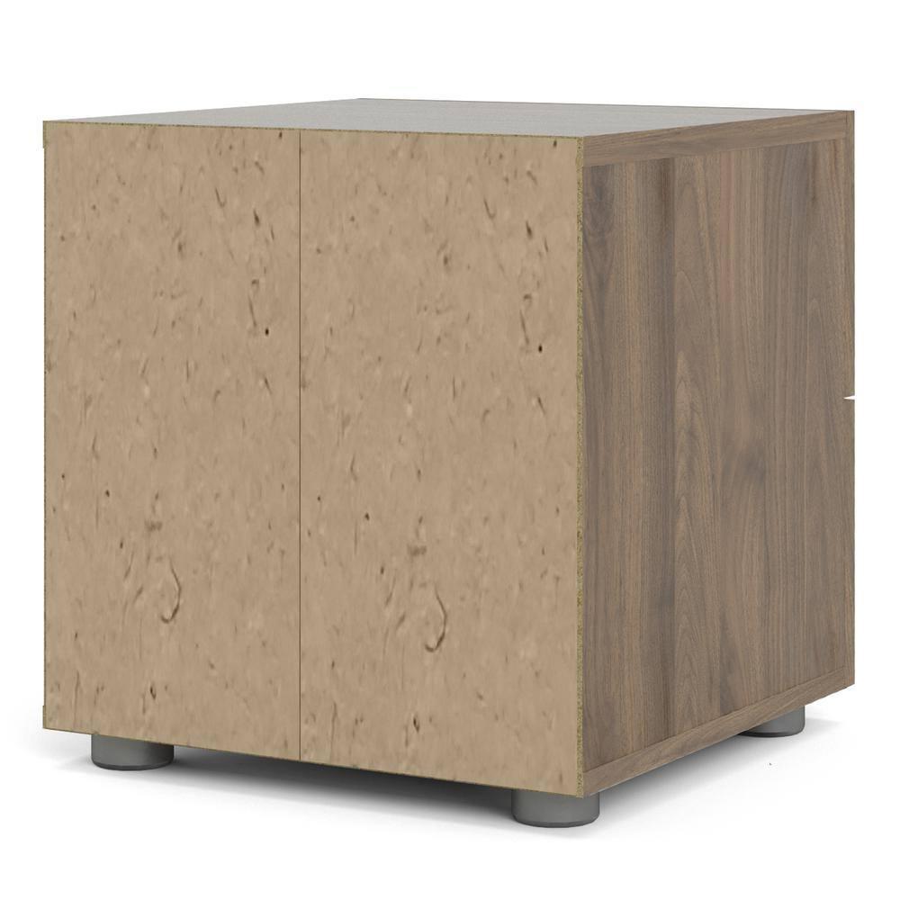 Tvilum Loft 2 Drawer Bedroom Nightstand for Adults, Walnut