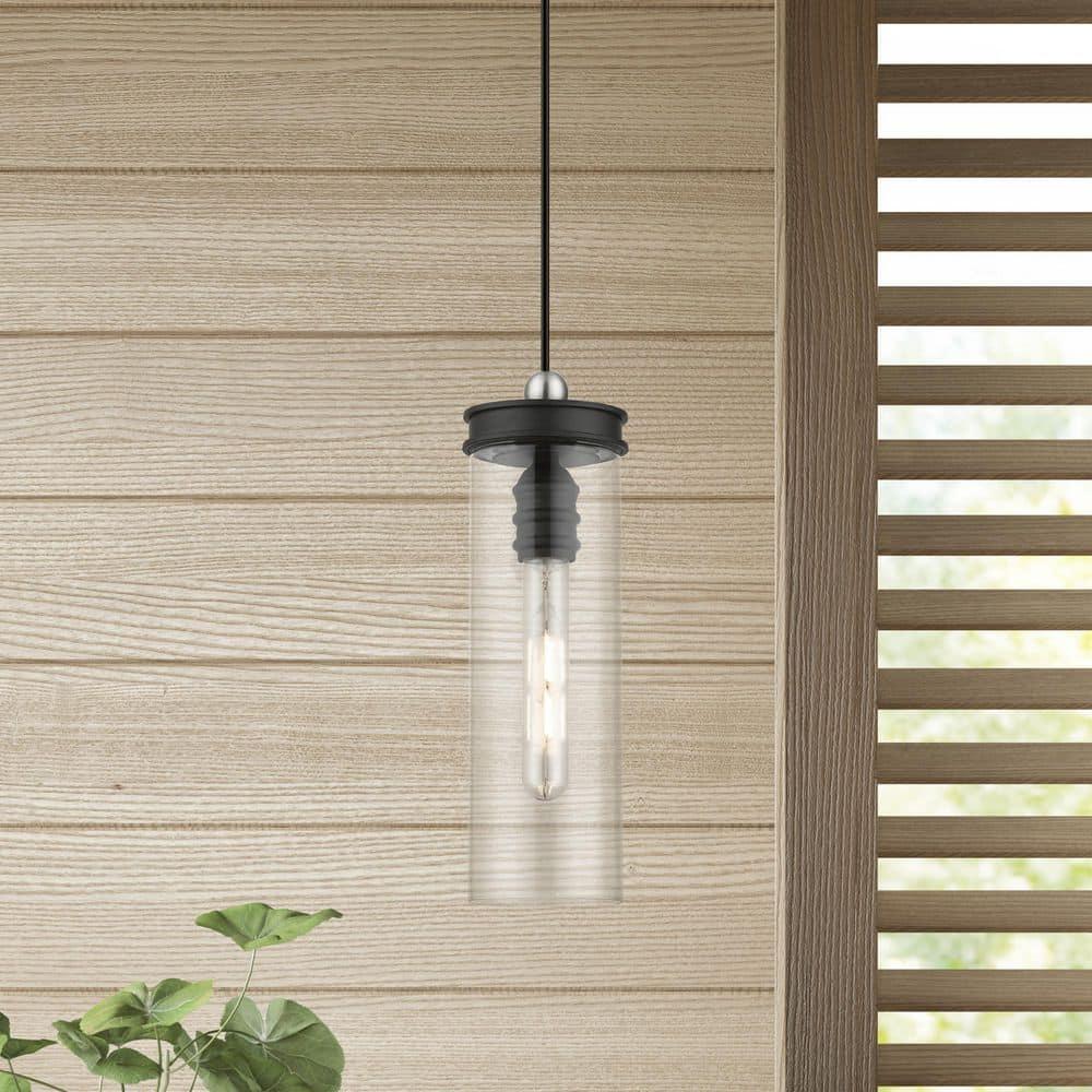Livex Lighting Devoe 1 - Light Pendant in  Black/Brushed Nickel