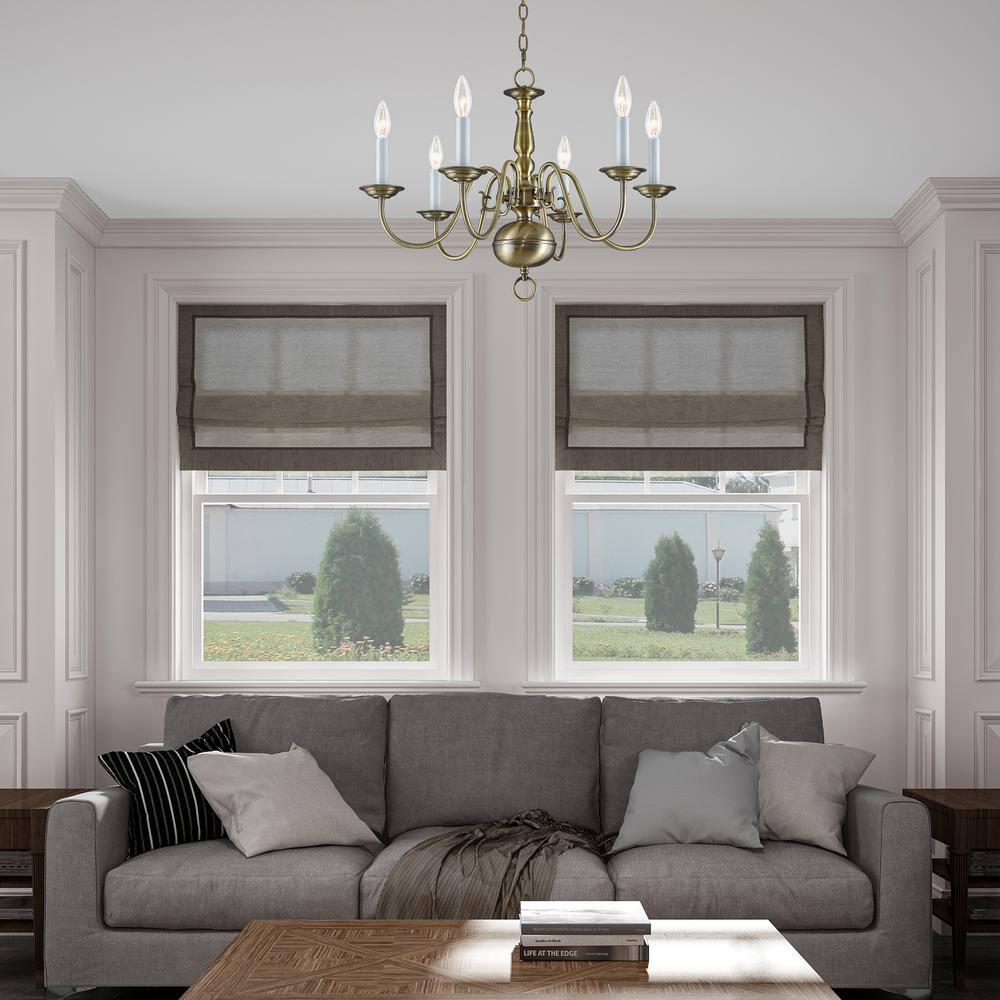 Livex Lighting Williamsburgh 6 - Light Chandelier in  Antique Brass