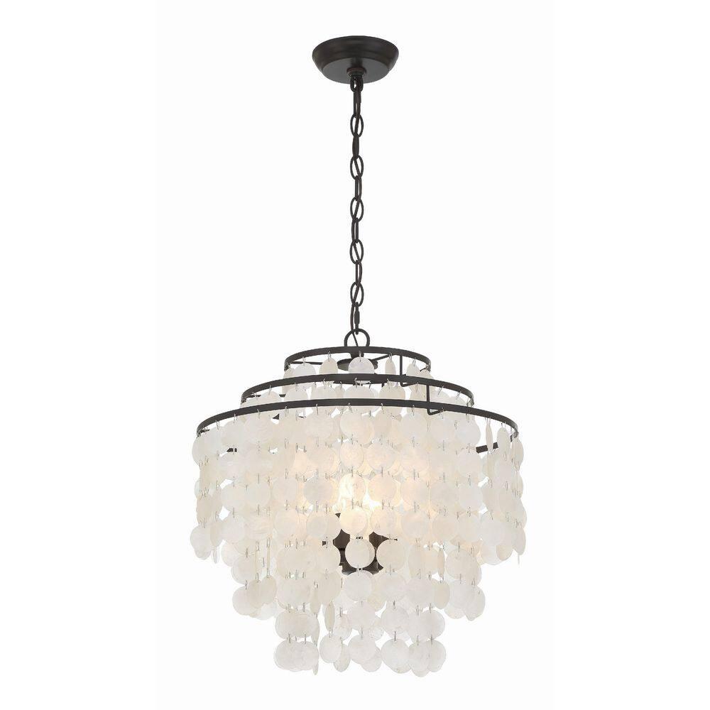 Mini Brielle Dark Bronze 4-Light Crystal Candle Chandelier