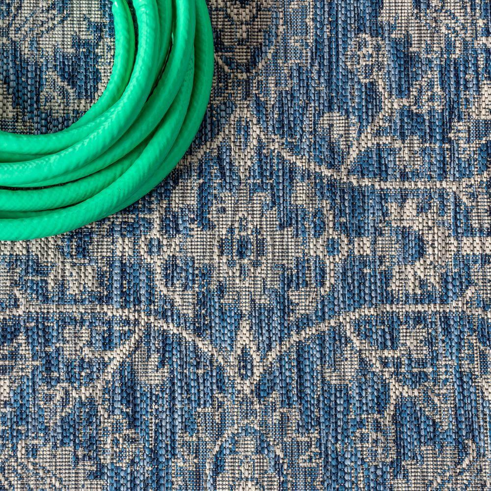 3'x5' Palazzo Vine and Border Textured Weave Indoor/Outdoor Area Rug, Navy/Gray - JONATHAN Y