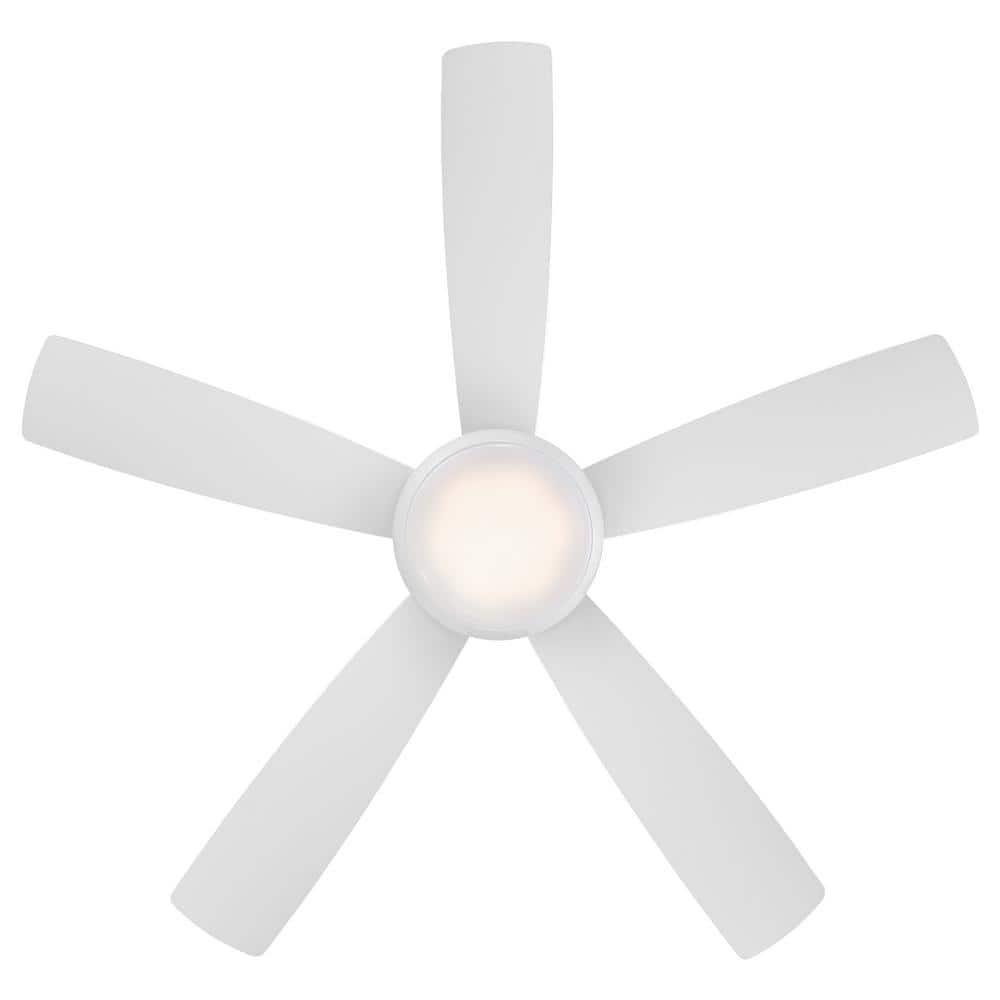 Odyssey 5- Blade Smart Flush Mount Ceiling Fan with Remote Control and LED Light Kit Included