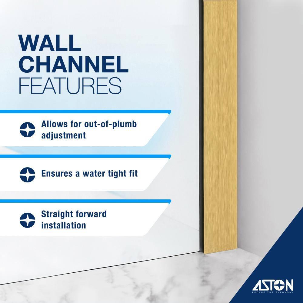 Elyse XL 34 in. W x 80 in. H Fixed Frameless Shower Door with Clear Star Cast Glass