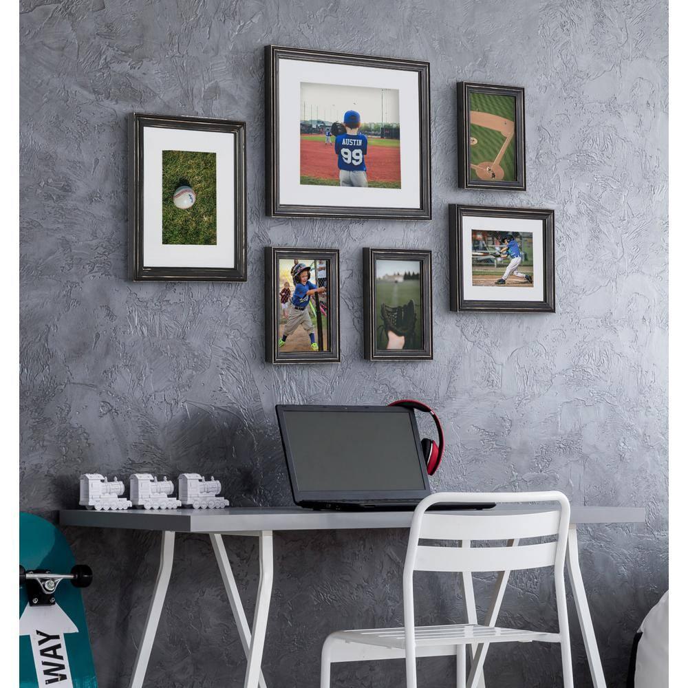 6pc Bordeaux Frame Box Set Black - Kate & Laurel All Things Decor: Wall Display, Sawtooth Hanger, Wood Material