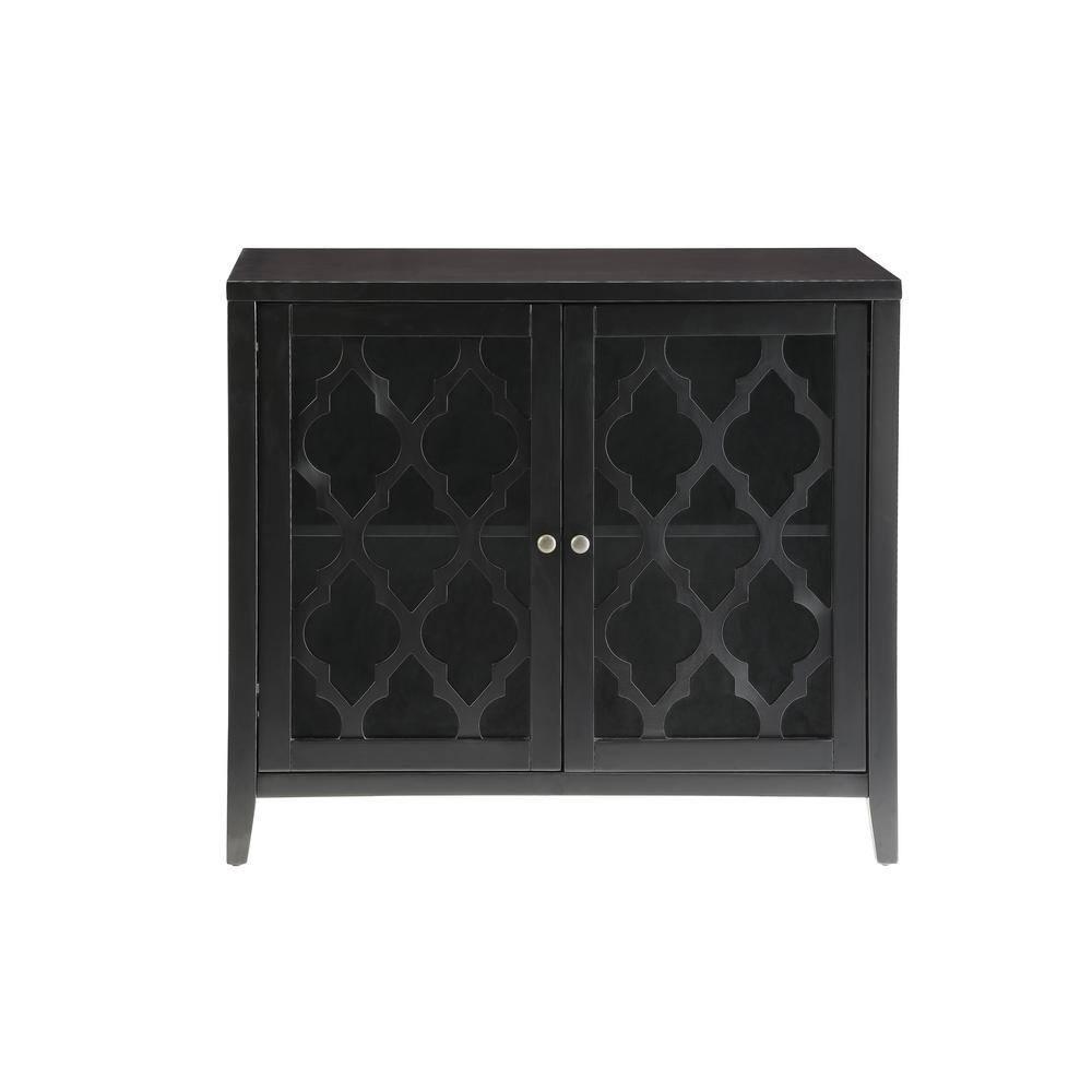 ACME Ceara Storage Console Table with Door in Black