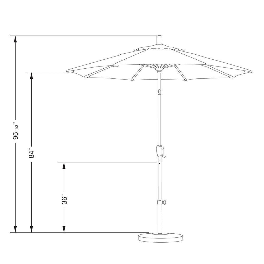 California Umbrella 7.5' Patio Umbrella in Olefin White/Matted White