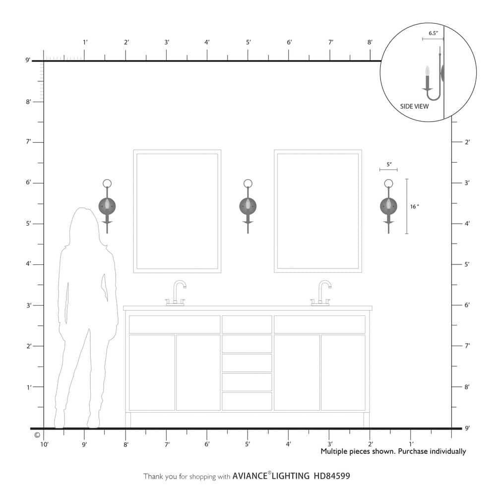 Livex Lighting Estate 1 - Light Wall Light in  Black