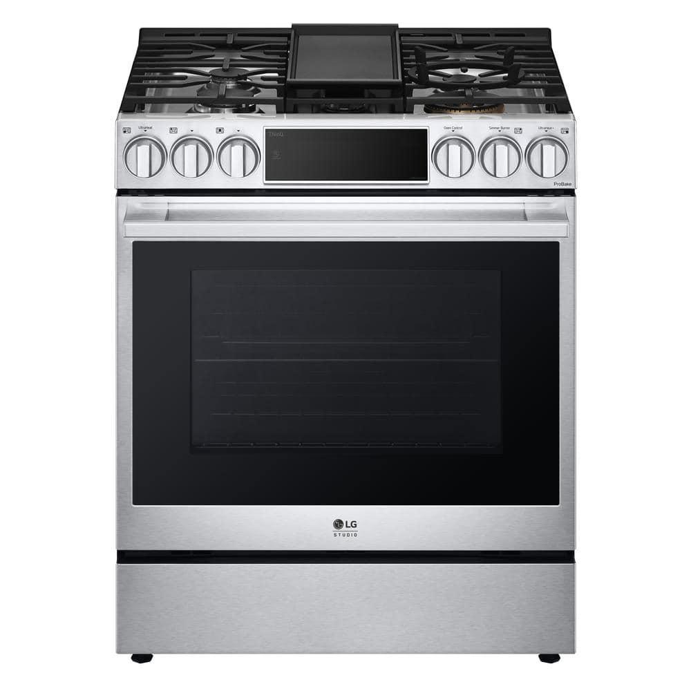 LG Studio LG STUDIO Smart Wi-Fi Dual Fuel Slide-in Range with ProBake Convection® and EasyClean®, 6.3 cu. ft. LSDS6338F