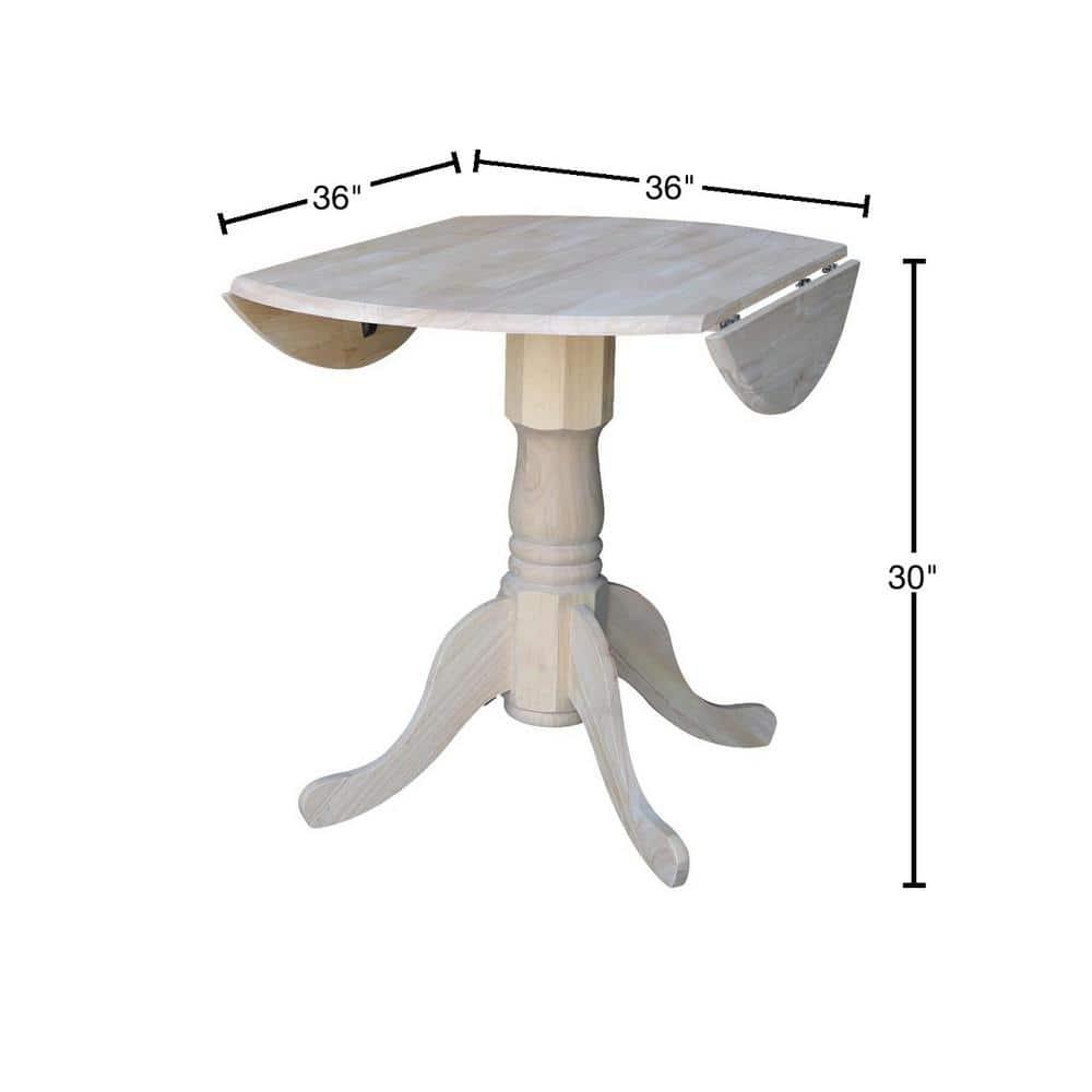 International Concepts Dual Drop Leaf Table - 36", Unfinished