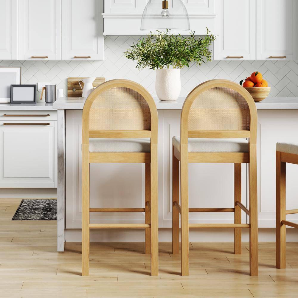 Nathan James Bailey Upholstered Counter Stool with Solid Wood Frame