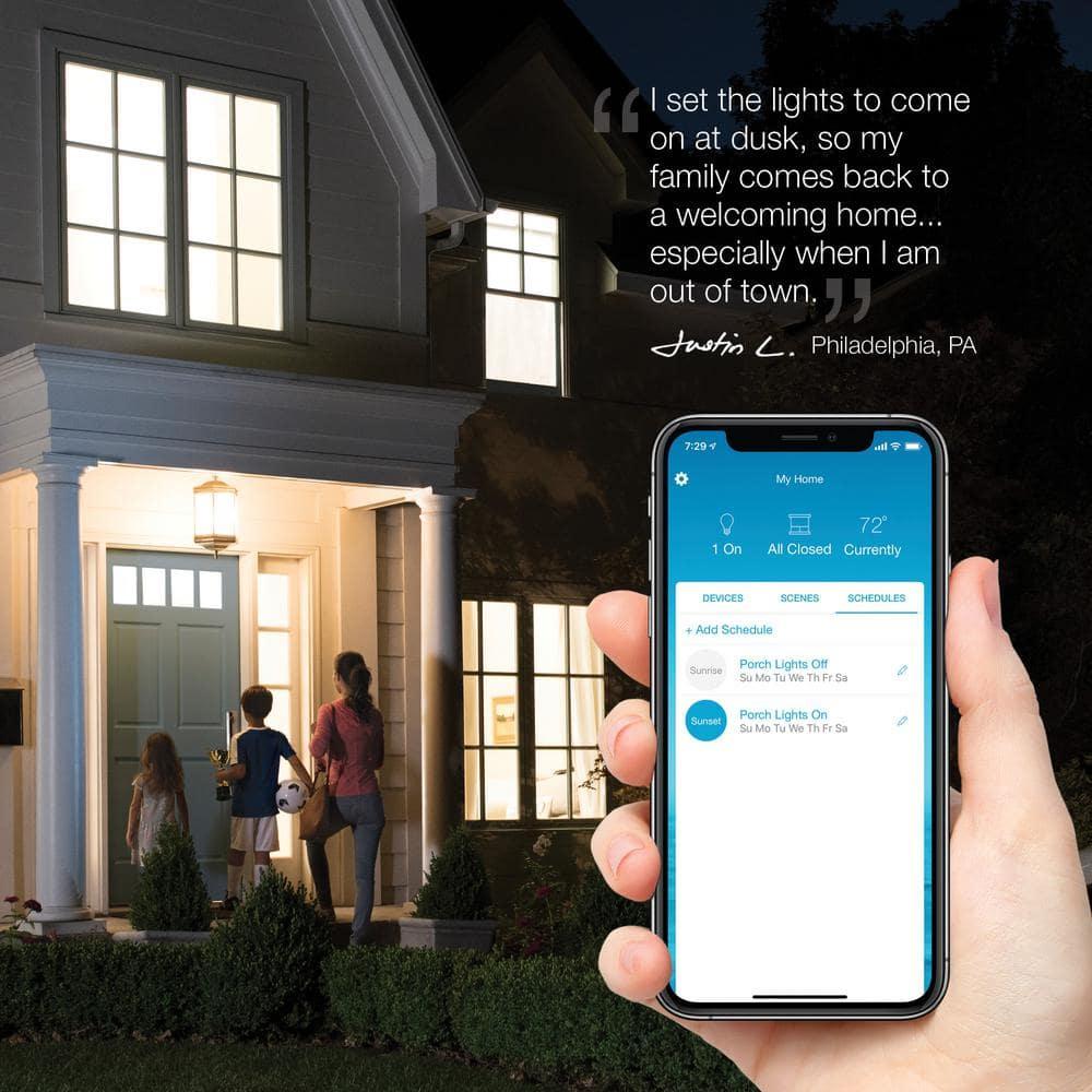 Lutron Caseta Smart Lighting Switch for All Bulb Types or Fans | Neutral Wire Required | PD-6ANS-WH | White