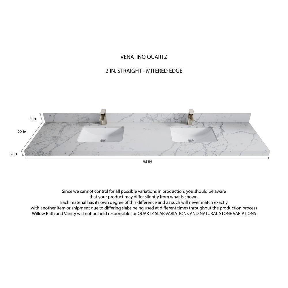 Willow Collections Roswell Floating 84'' Double Bathroom Vanity with Top