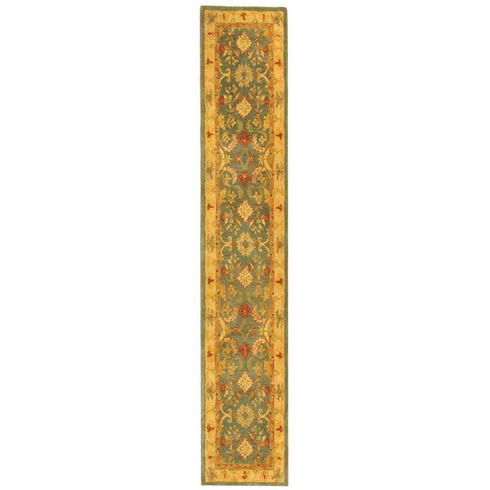 Anatolia AN544 Hand Tufted Indoor Runner Rug - Light Blue/Ivory - 2'3"x15' - Safavieh