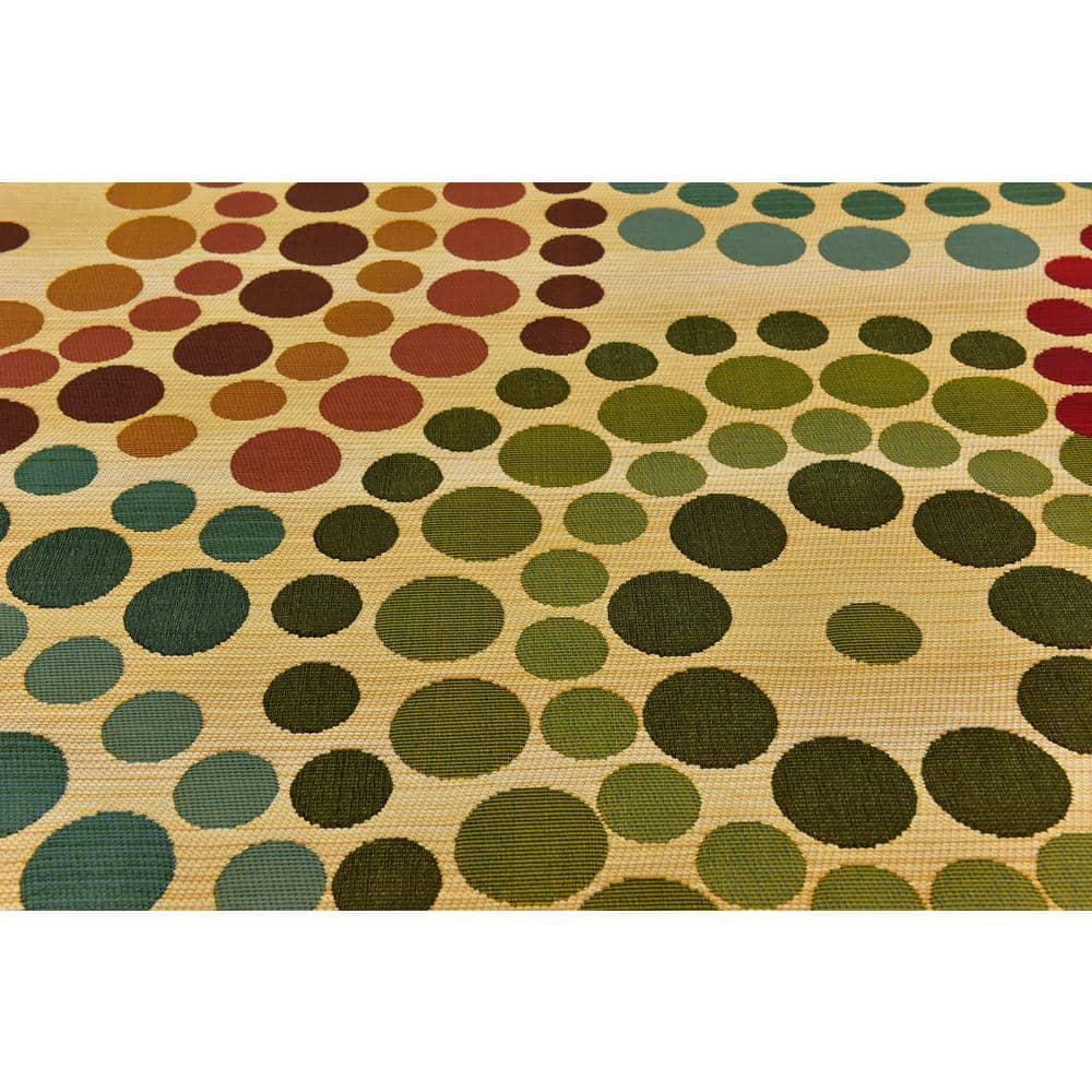 Unique Loom 5' 3 x 8' 0 Beige Outdoor Modern Spark Area Rug