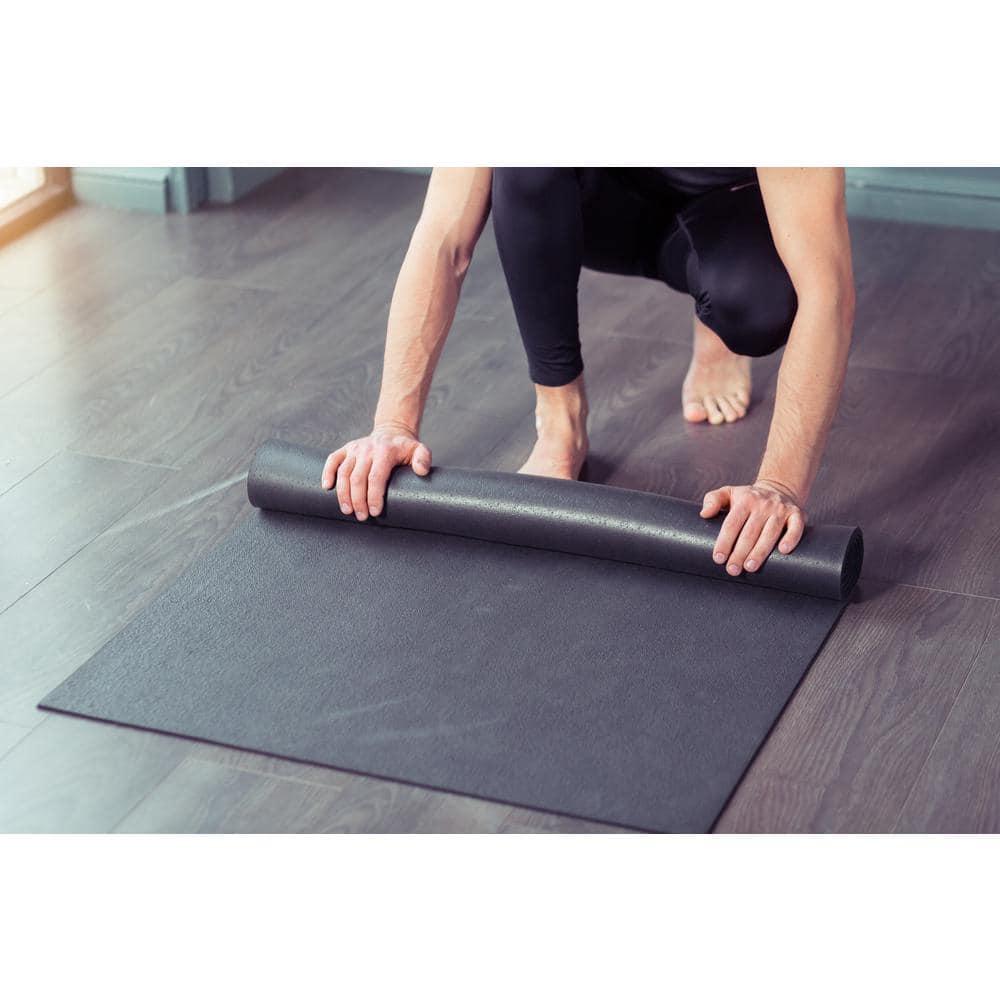 3 ft. x 4 ft. x 0.196 in. Black Rubber Fitness Utility Mat (12 sq. ft.)