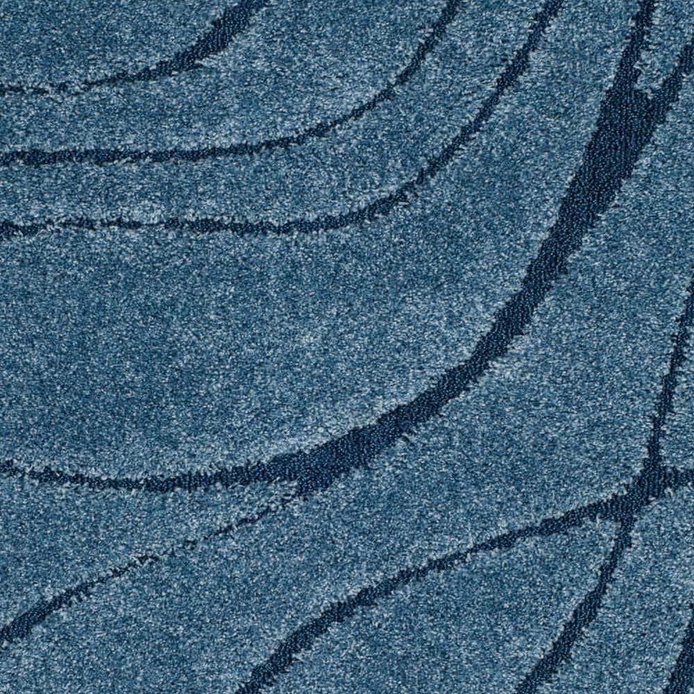 Florida Shag SG471 Power Loomed Indoor Area Rug - Light Blue/Blue - 5'3"x7'6" - Safavieh